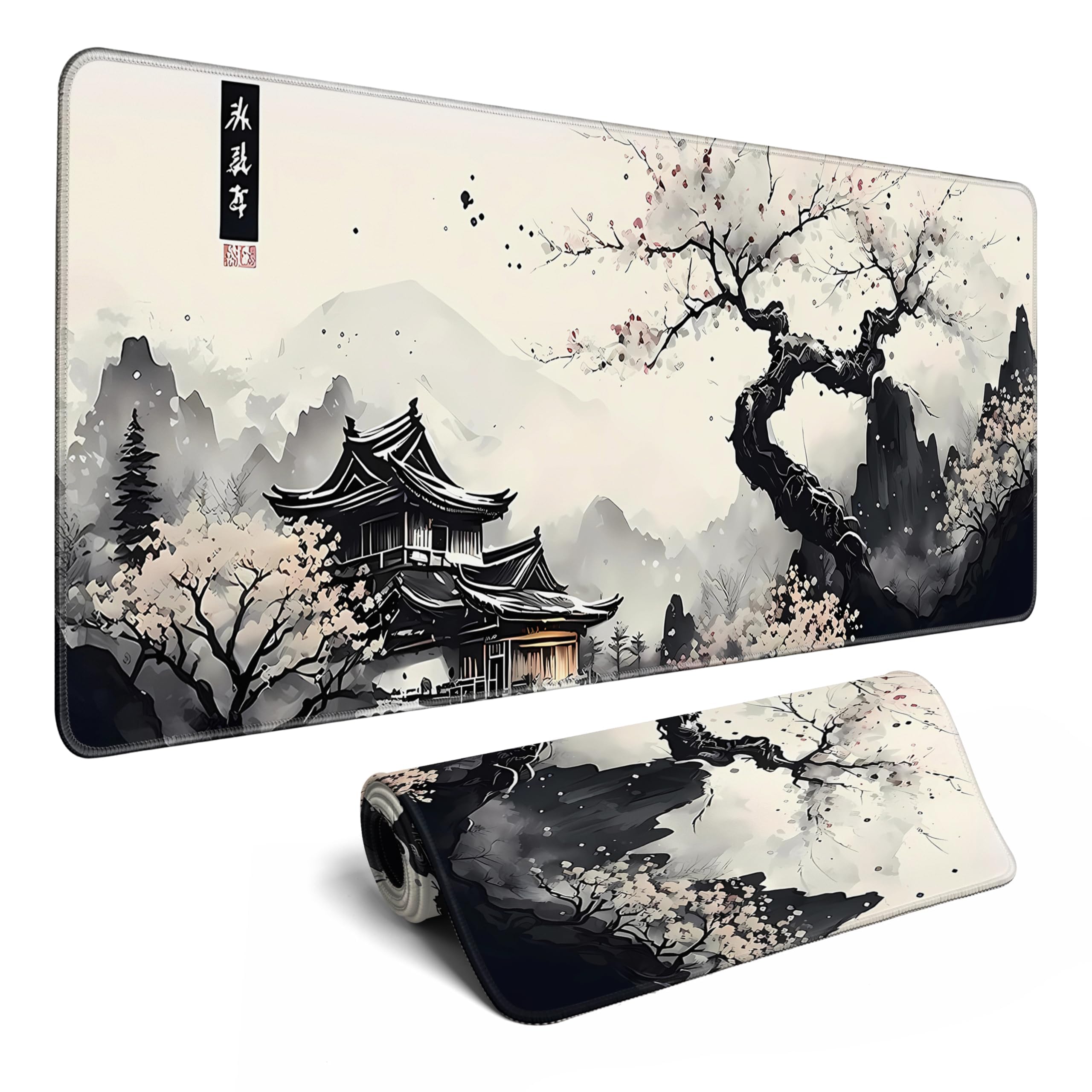 Japanese Desk Mat Cherry Blossom Large Mouse Pad Gaming Mousepad Extended Xl Keyboard Mat Computer Laptop Mouse Desktop Mat 31.5